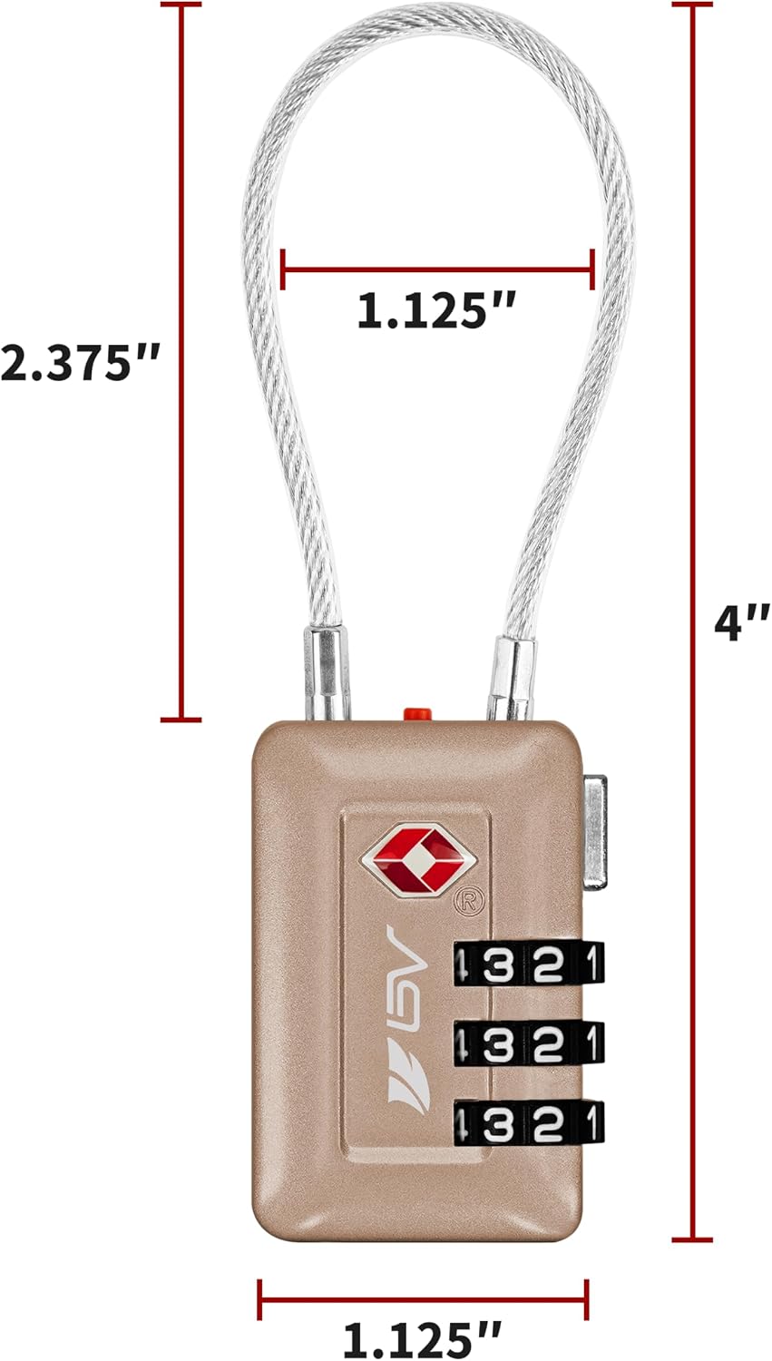 TSA Accepted Luggage Travel Lock, Set-Your-Own Combination Lock for School Gym Locker, Luggage Suitcase Baggage Locks, Filing Cabinets, Toolbox, Case (Black)