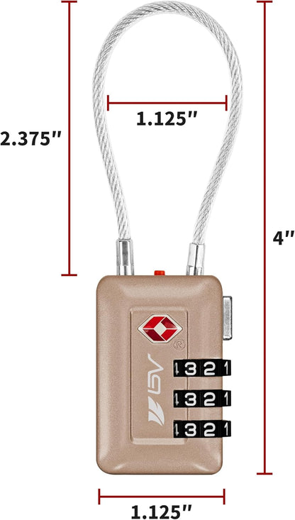 TSA Accepted Luggage Travel Lock, Set-Your-Own Combination Lock for School Gym Locker, Luggage Suitcase Baggage Locks, Filing Cabinets, Toolbox, Case (Black)