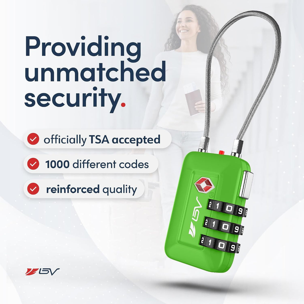TSA Accepted Luggage Travel Lock, Set-Your-Own Combination Lock for School Gym Locker, Luggage Suitcase Baggage Locks, Filing Cabinets, Toolbox, Case (Black)