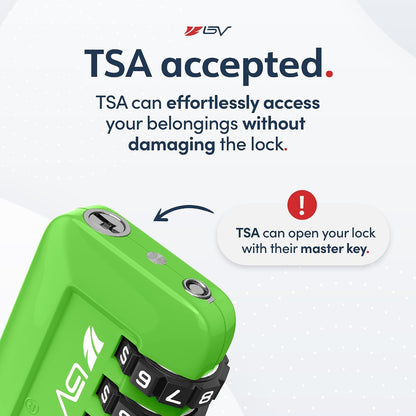 TSA Accepted Luggage Travel Lock, Set-Your-Own Combination Lock for School Gym Locker, Luggage Suitcase Baggage Locks, Filing Cabinets, Toolbox, Case (Black)