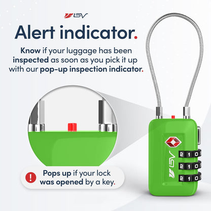 TSA Accepted Luggage Travel Lock, Set-Your-Own Combination Lock for School Gym Locker, Luggage Suitcase Baggage Locks, Filing Cabinets, Toolbox, Case (Black)