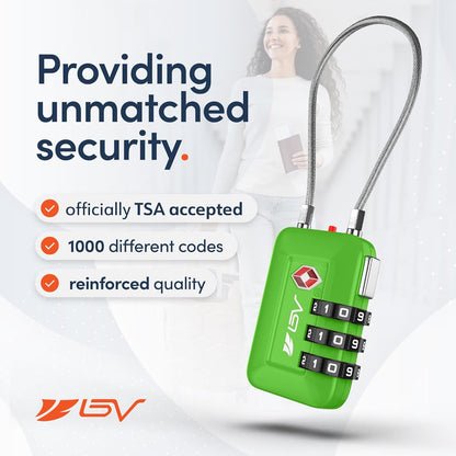 TSA Accepted Luggage Travel Lock, Set-Your-Own Combination Lock for School Gym Locker, Luggage Suitcase Baggage Locks, Filing Cabinets, Toolbox, Case (Black)