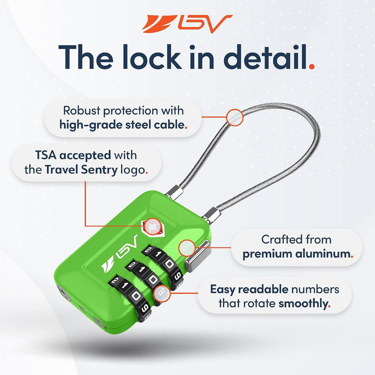 TSA Accepted Luggage Travel Lock, Set-Your-Own Combination Lock for School Gym Locker, Luggage Suitcase Baggage Locks, Filing Cabinets, Toolbox, Case (Black)