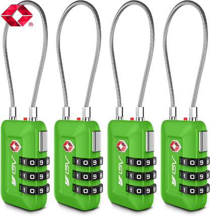 TSA Accepted Luggage Travel Lock, Set-Your-Own Combination Lock for School Gym Locker, Luggage Suitcase Baggage Locks, Filing Cabinets, Toolbox, Case (Black)