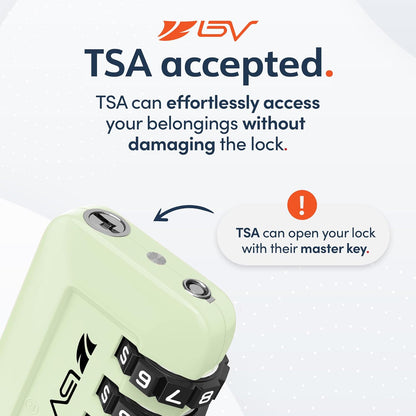 TSA Accepted Luggage Travel Lock, Set-Your-Own Combination Lock for School Gym Locker, Luggage Suitcase Baggage Locks, Filing Cabinets, Toolbox, Case (Black)