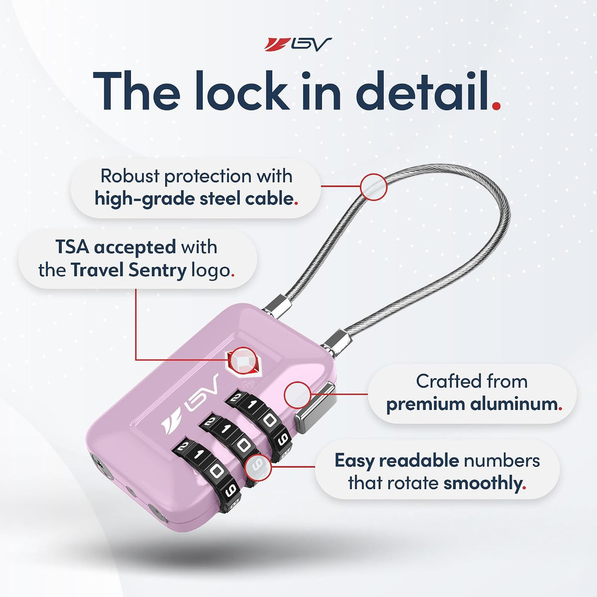 TSA Accepted Luggage Travel Lock, Set-Your-Own Combination Lock for School Gym Locker, Luggage Suitcase Baggage Locks, Filing Cabinets, Toolbox, Case (Black)