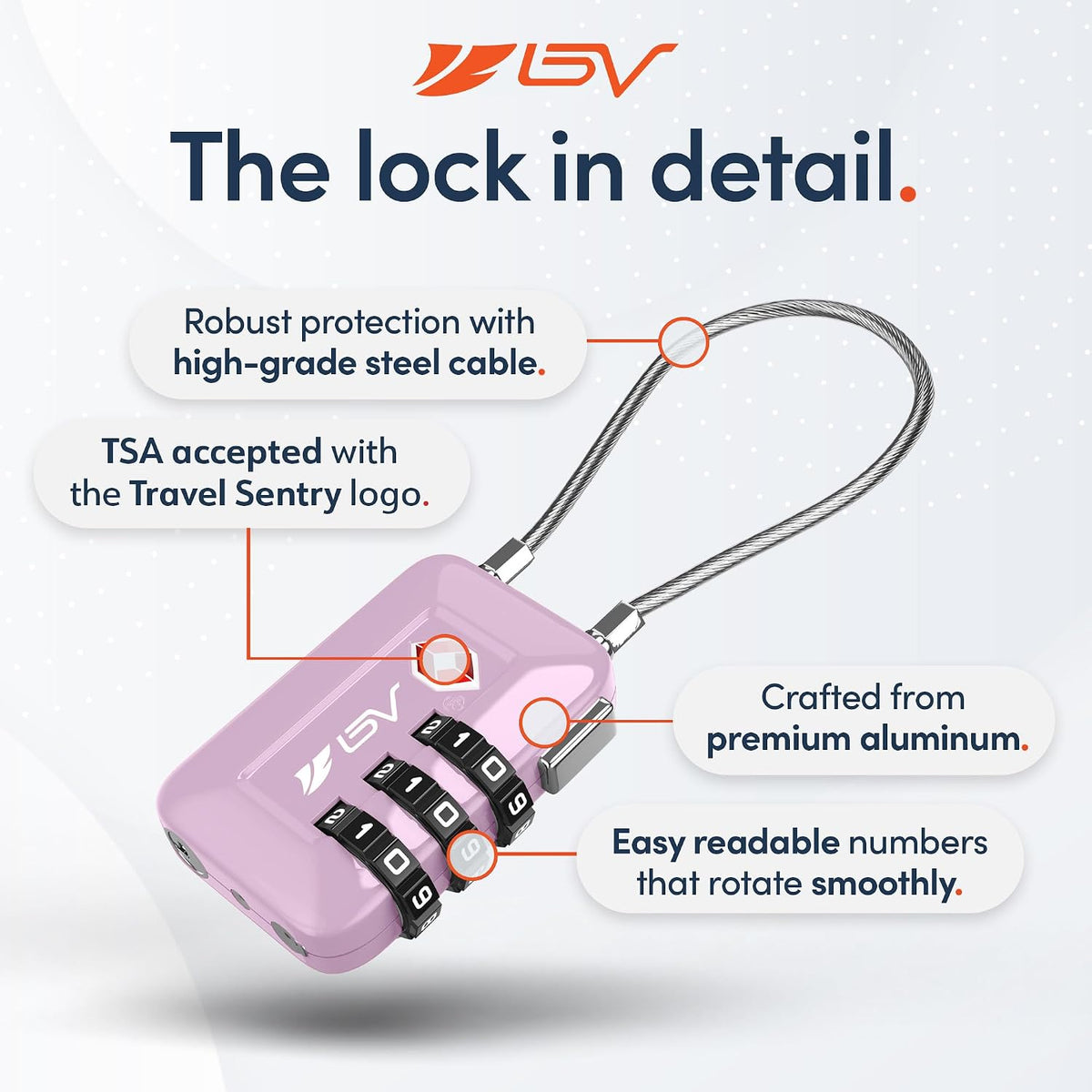 TSA Accepted Luggage Travel Lock, Set-Your-Own Combination Lock for School Gym Locker, Luggage Suitcase Baggage Locks, Filing Cabinets, Toolbox, Case (Black)