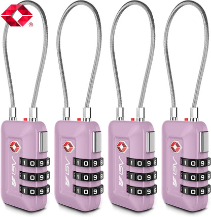 TSA Accepted Luggage Travel Lock, Set-Your-Own Combination Lock for School Gym Locker, Luggage Suitcase Baggage Locks, Filing Cabinets, Toolbox, Case (Black)