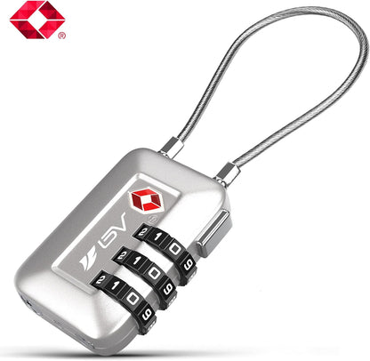 TSA Accepted Luggage Travel Lock, Set-Your-Own Combination Lock for School Gym Locker, Luggage Suitcase Baggage Locks, Filing Cabinets, Toolbox, Case (Black)