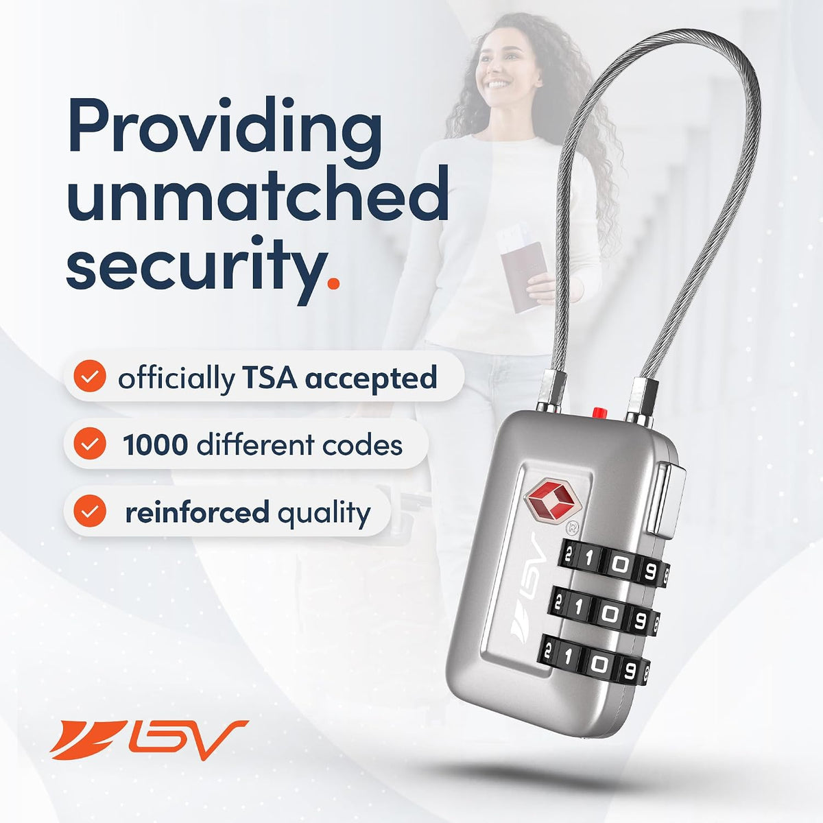 TSA Accepted Luggage Travel Lock, Set-Your-Own Combination Lock for School Gym Locker, Luggage Suitcase Baggage Locks, Filing Cabinets, Toolbox, Case (Black)