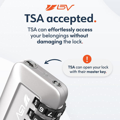 TSA Accepted Luggage Travel Lock, Set-Your-Own Combination Lock for School Gym Locker, Luggage Suitcase Baggage Locks, Filing Cabinets, Toolbox, Case (Black)