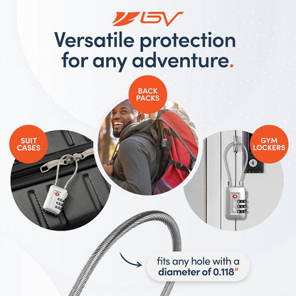 TSA Accepted Luggage Travel Lock, Set-Your-Own Combination Lock for School Gym Locker, Luggage Suitcase Baggage Locks, Filing Cabinets, Toolbox, Case (Black)