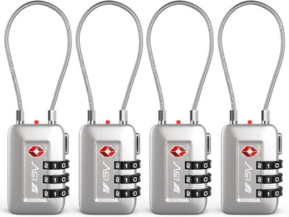 TSA Accepted Luggage Travel Lock, Set-Your-Own Combination Lock for School Gym Locker, Luggage Suitcase Baggage Locks, Filing Cabinets, Toolbox, Case (Black)