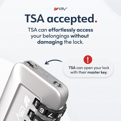 TSA Accepted Luggage Travel Lock, Set-Your-Own Combination Lock for School Gym Locker, Luggage Suitcase Baggage Locks, Filing Cabinets, Toolbox, Case (Black)