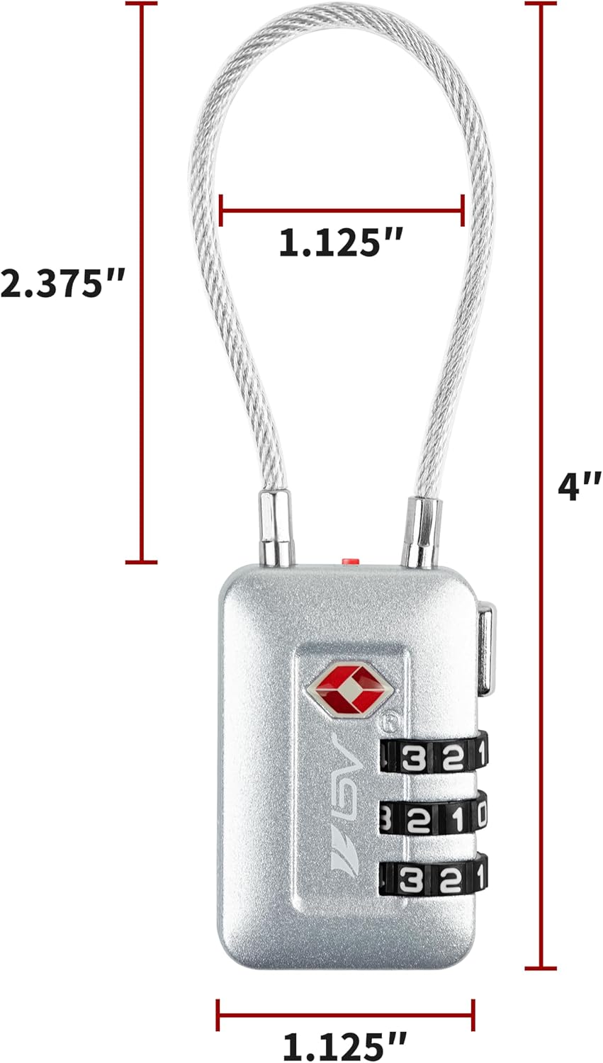 TSA Accepted Luggage Travel Lock, Set-Your-Own Combination Lock for School Gym Locker, Luggage Suitcase Baggage Locks, Filing Cabinets, Toolbox, Case (Black)