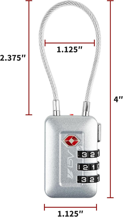 TSA Accepted Luggage Travel Lock, Set-Your-Own Combination Lock for School Gym Locker, Luggage Suitcase Baggage Locks, Filing Cabinets, Toolbox, Case (Black)