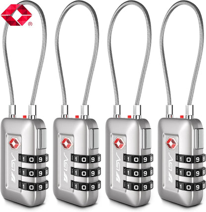 TSA Accepted Luggage Travel Lock, Set-Your-Own Combination Lock for School Gym Locker, Luggage Suitcase Baggage Locks, Filing Cabinets, Toolbox, Case (Black)