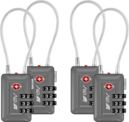 TSA Accepted Luggage Travel Lock, Set-Your-Own Combination Lock for School Gym Locker, Luggage Suitcase Baggage Locks, Filing Cabinets, Toolbox, Case (Black)