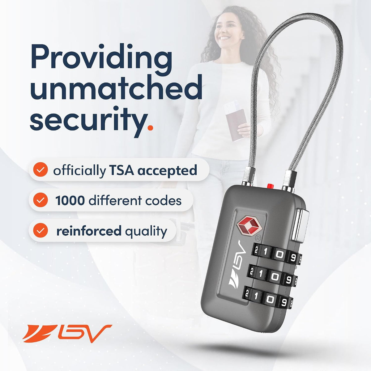 TSA Accepted Luggage Travel Lock, Set-Your-Own Combination Lock for School Gym Locker, Luggage Suitcase Baggage Locks, Filing Cabinets, Toolbox, Case (Black)