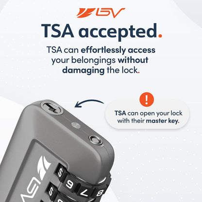 TSA Accepted Luggage Travel Lock, Set-Your-Own Combination Lock for School Gym Locker, Luggage Suitcase Baggage Locks, Filing Cabinets, Toolbox, Case (Black)