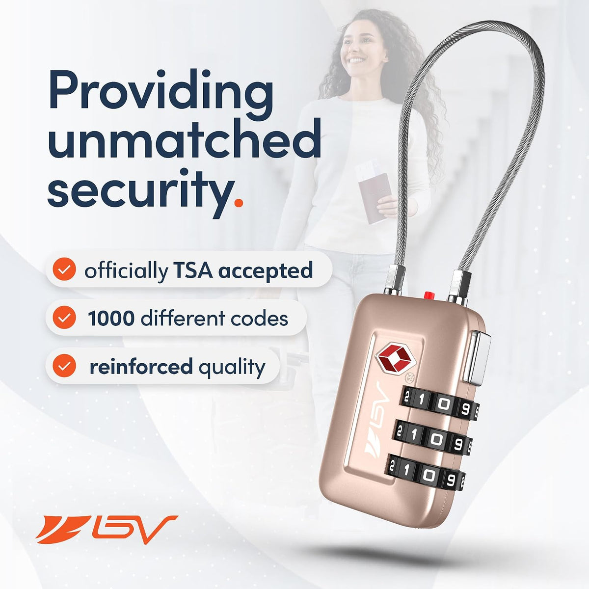 TSA Accepted Luggage Travel Lock, Set-Your-Own Combination Lock for School Gym Locker, Luggage Suitcase Baggage Locks, Filing Cabinets, Toolbox, Case (Black)