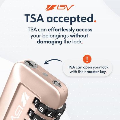 TSA Accepted Luggage Travel Lock, Set-Your-Own Combination Lock for School Gym Locker, Luggage Suitcase Baggage Locks, Filing Cabinets, Toolbox, Case (Black)