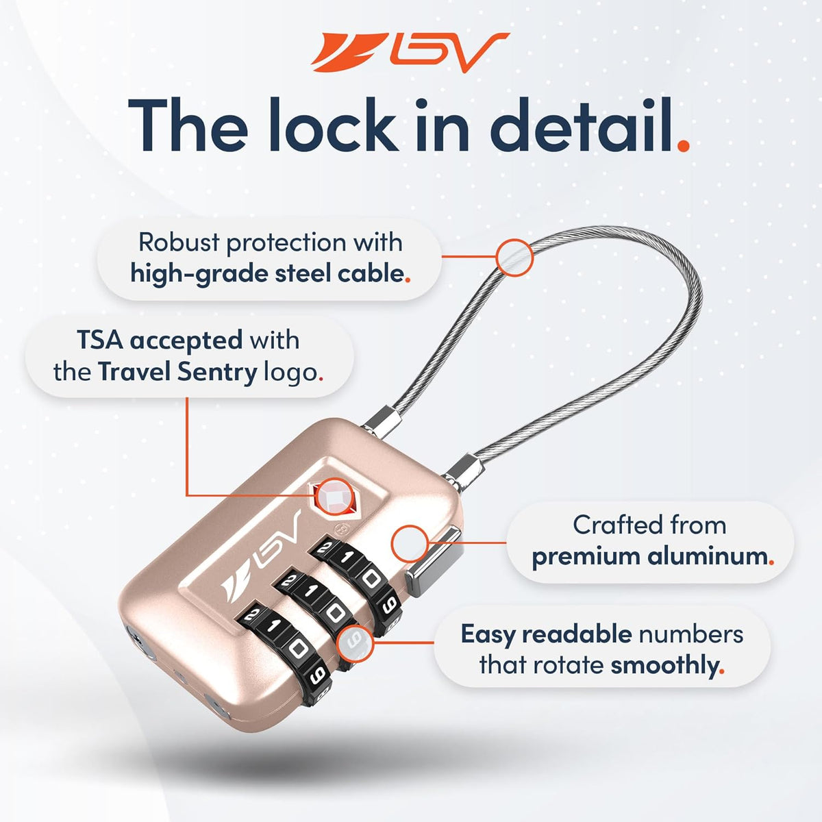 TSA Accepted Luggage Travel Lock, Set-Your-Own Combination Lock for School Gym Locker, Luggage Suitcase Baggage Locks, Filing Cabinets, Toolbox, Case (Black)