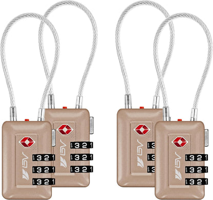 TSA Accepted Luggage Travel Lock, Set-Your-Own Combination Lock for School Gym Locker, Luggage Suitcase Baggage Locks, Filing Cabinets, Toolbox, Case (Black)