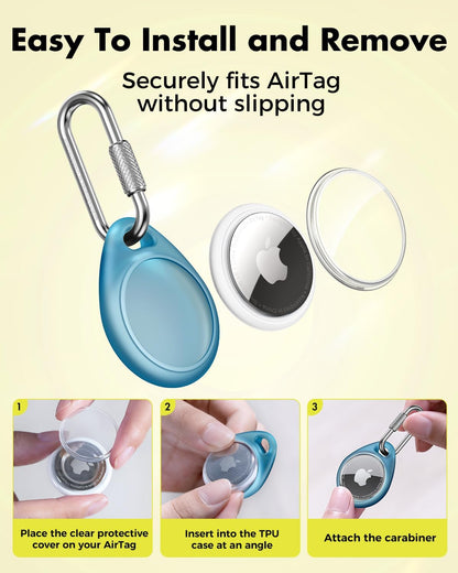 for AirTag Holder Case with Professional Carabiner, 4 Pack