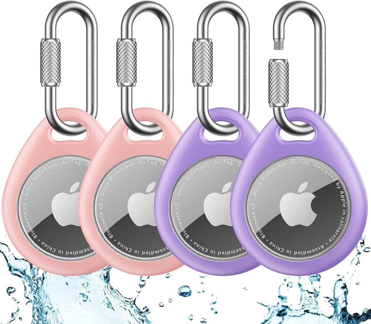 for AirTag Holder Case with Professional Carabiner, 4 Pack