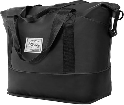 Travel Duffel Bag with Wet Pocket & Trolley Sleeve, Waterproof Expandable