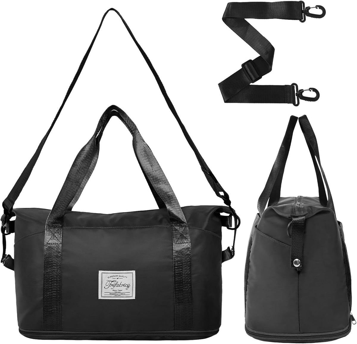 Travel Duffel Bag with Wet Pocket & Trolley Sleeve, Waterproof Expandable