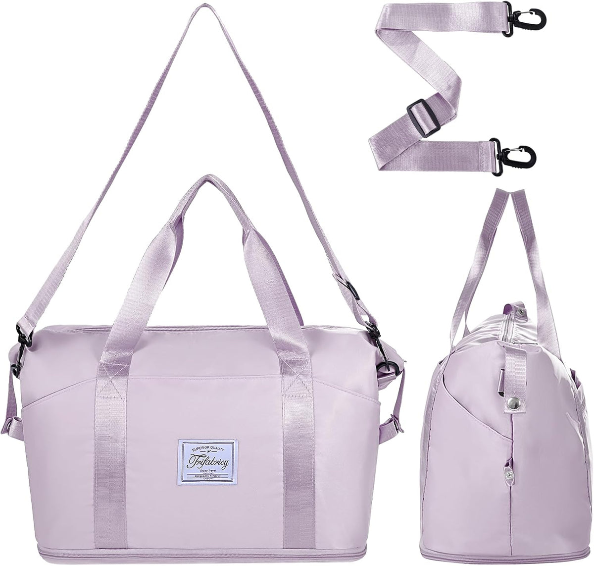 Travel Duffel Bag with Wet Pocket & Trolley Sleeve, Waterproof Expandable
