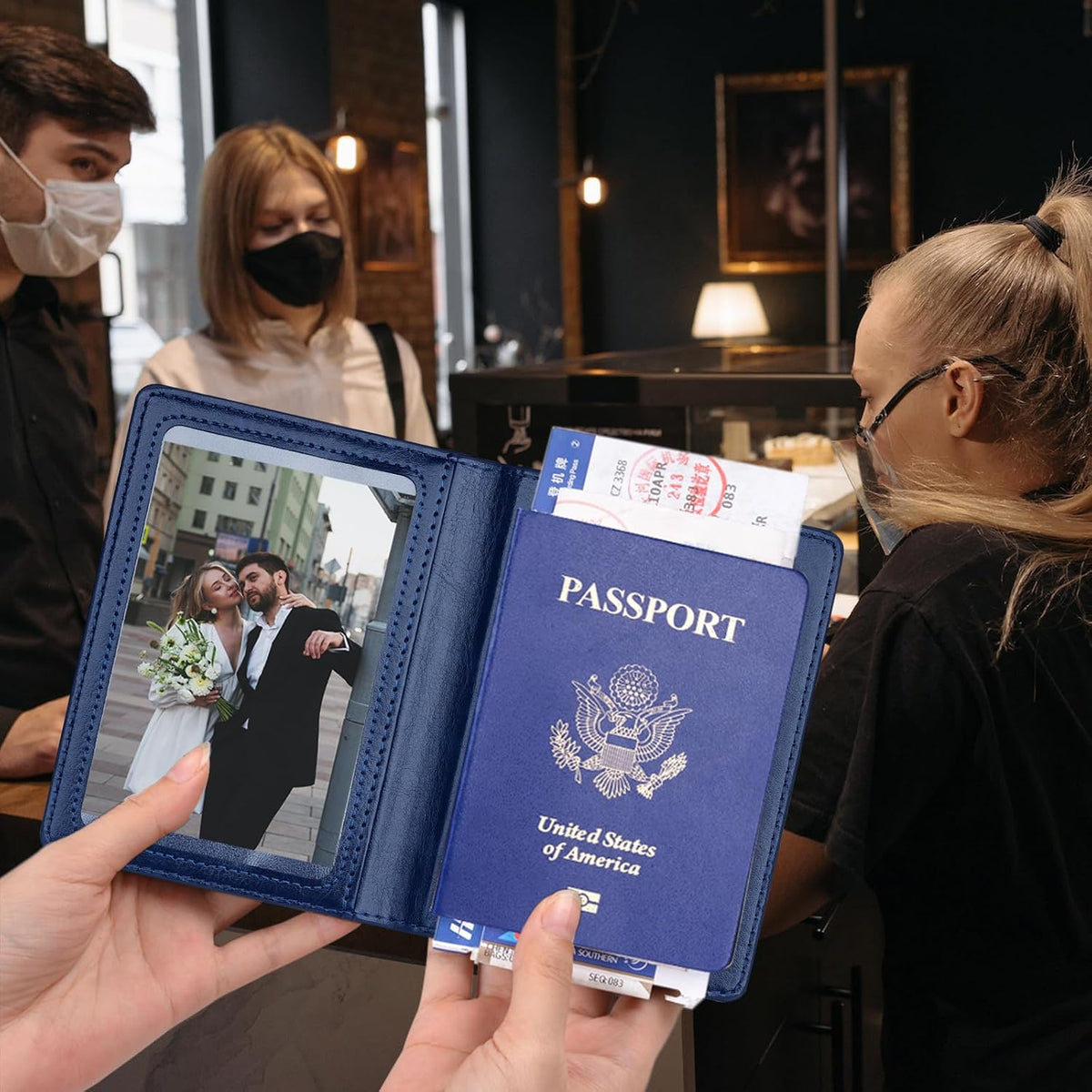 Herain Passport Holder for Travel Cruise Essentials 2 Pcs, Passport Cover Wallet Case Travel Gifts Women Men Family, Passports Book Holders Vacation Accessories Must Haves