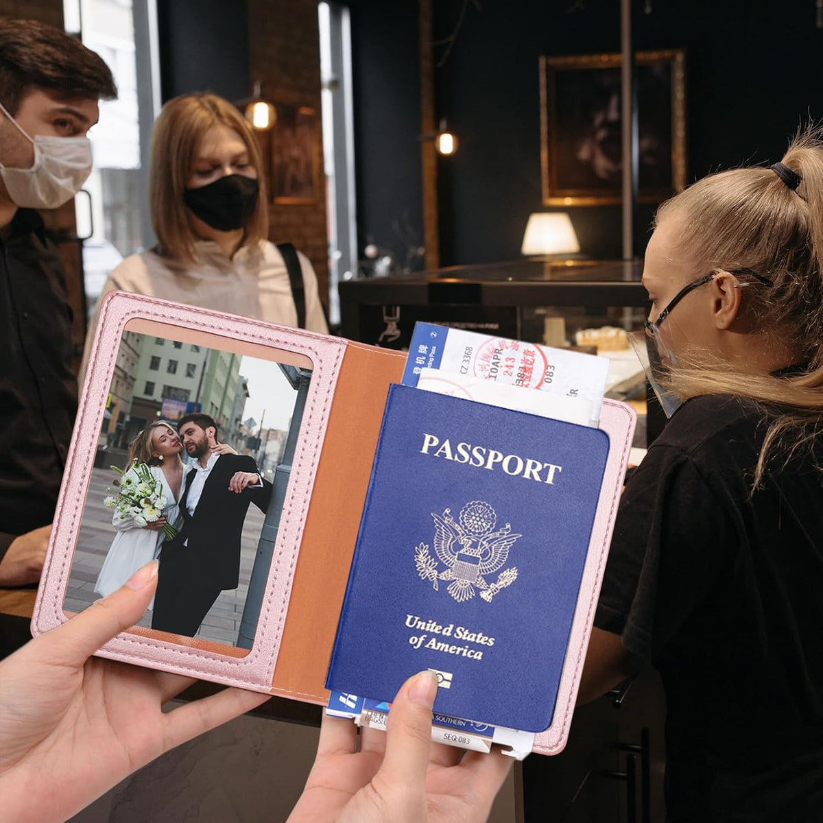 Herain Passport Holder for Travel Cruise Essentials 2 Pcs, Passport Cover Wallet Case Travel Gifts Women Men Family, Passports Book Holders Vacation Accessories Must Haves