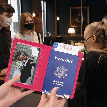 Herain Passport Holder for Travel Cruise Essentials 2 Pcs, Passport Cover Wallet Case Travel Gifts Women Men Family, Passports Book Holders Vacation Accessories Must Haves