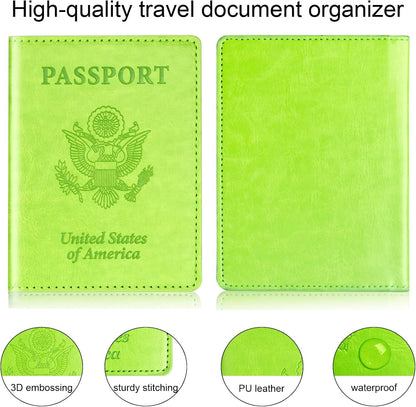 Herain Passport Holder for Travel Cruise Essentials 2 Pcs, Passport Cover Wallet Case Travel Gifts Women Men Family, Passports Book Holders Vacation Accessories Must Haves