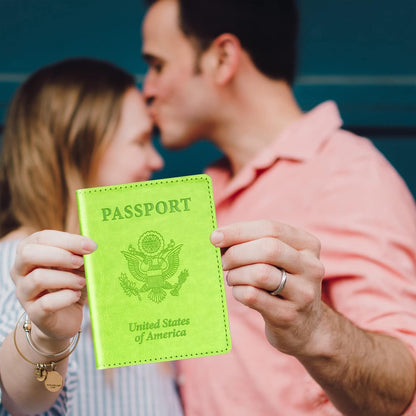 Herain Passport Holder for Travel Cruise Essentials 2 Pcs, Passport Cover Wallet Case Travel Gifts Women Men Family, Passports Book Holders Vacation Accessories Must Haves