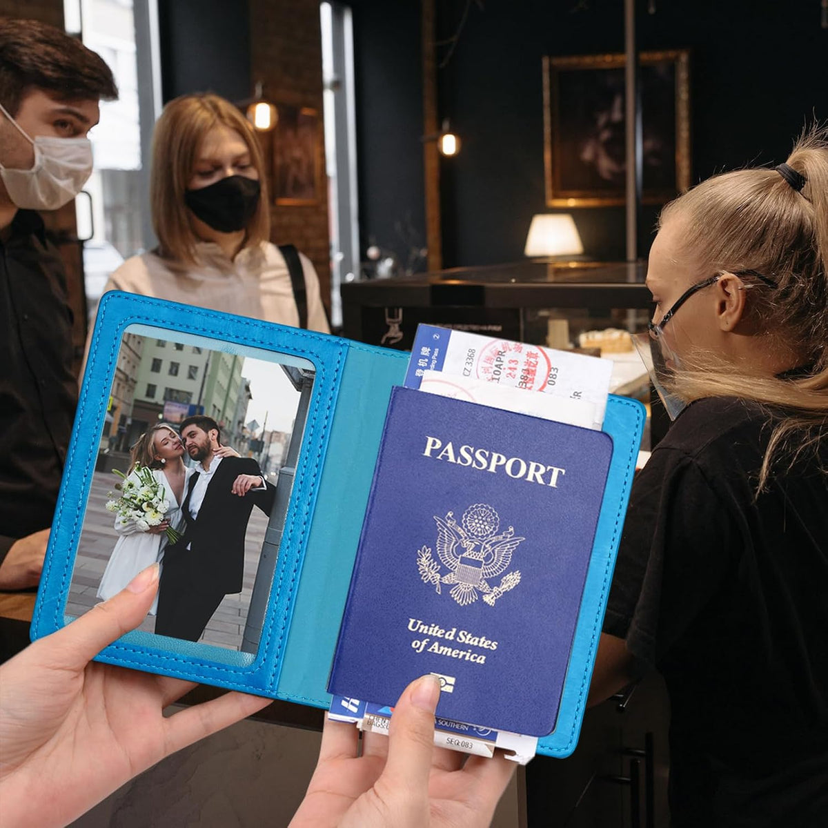 Herain Passport Holder for Travel Cruise Essentials 2 Pcs, Passport Cover Wallet Case Travel Gifts Women Men Family, Passports Book Holders Vacation Accessories Must Haves