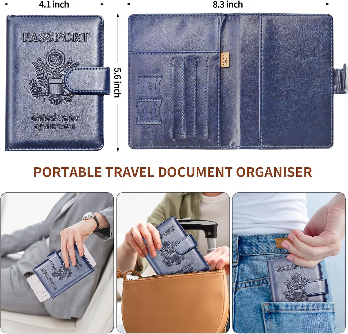 Herain Passport Holder for Travel Cruise Essentials 2 Pcs, Passport Cover Wallet Case Travel Gifts Women Men Family, Passports Book Holders Vacation Accessories Must Haves