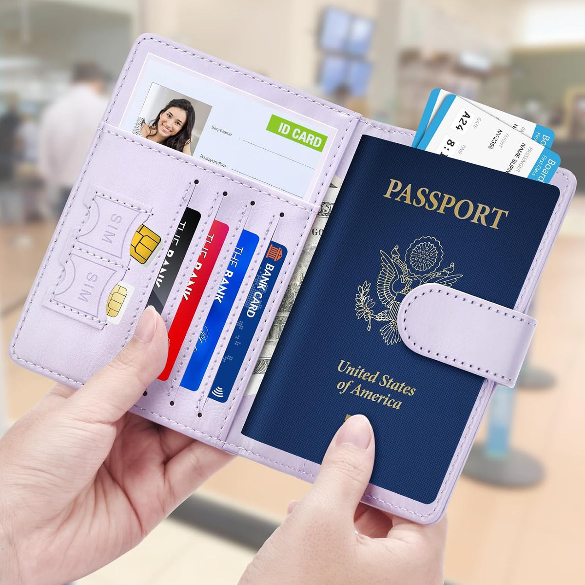 Herain Passport Holder for Travel Cruise Essentials 2 Pcs, Passport Cover Wallet Case Travel Gifts Women Men Family, Passports Book Holders Vacation Accessories Must Haves