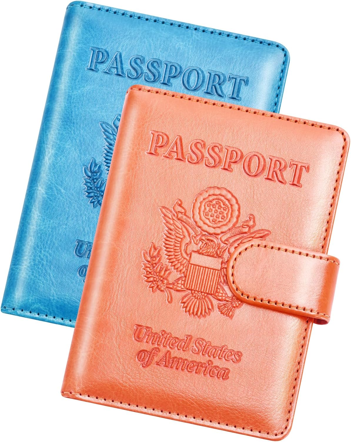 Herain Passport Holder for Travel Cruise Essentials 2 Pcs, Passport Cover Wallet Case Travel Gifts Women Men Family, Passports Book Holders Vacation Accessories Must Haves