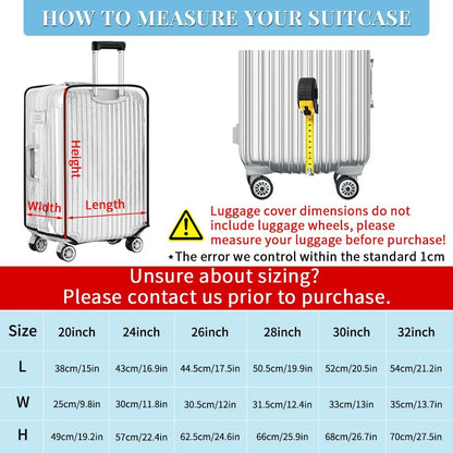 Clear PVC Suitcase Cover Protectors 30 Inch Luggage Cover Protectors for Wheeled Suitcase 30''