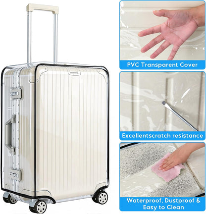 Clear PVC Suitcase Cover Protectors 30 Inch Luggage Cover Protectors for Wheeled Suitcase 30''