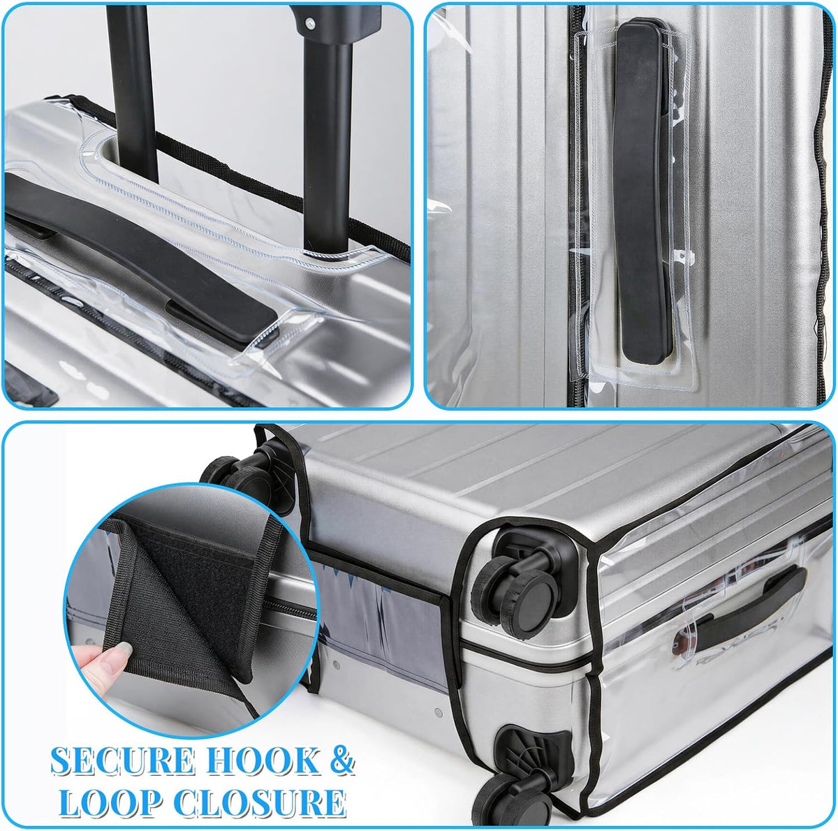 Clear PVC Suitcase Cover Protectors 30 Inch Luggage Cover Protectors for Wheeled Suitcase 30''