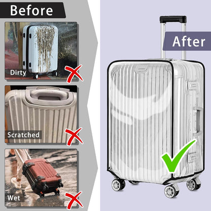 Clear PVC Suitcase Cover Protectors 30 Inch Luggage Cover Protectors for Wheeled Suitcase 30''