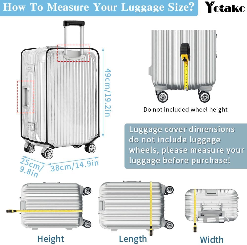 Clear PVC Suitcase Cover Protectors 30 Inch Luggage Cover Protectors for Wheeled Suitcase 30''