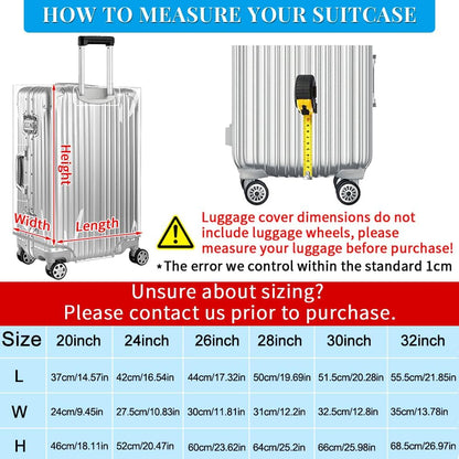 Clear PVC Suitcase Cover Protectors 30 Inch Luggage Cover Protectors for Wheeled Suitcase 30''