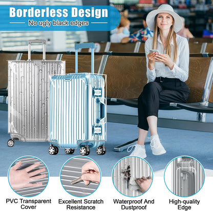 Clear PVC Suitcase Cover Protectors 30 Inch Luggage Cover Protectors for Wheeled Suitcase 30''
