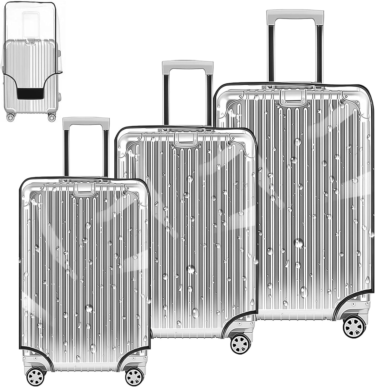 Clear PVC Suitcase Cover Protectors 30 Inch Luggage Cover Protectors for Wheeled Suitcase 30''